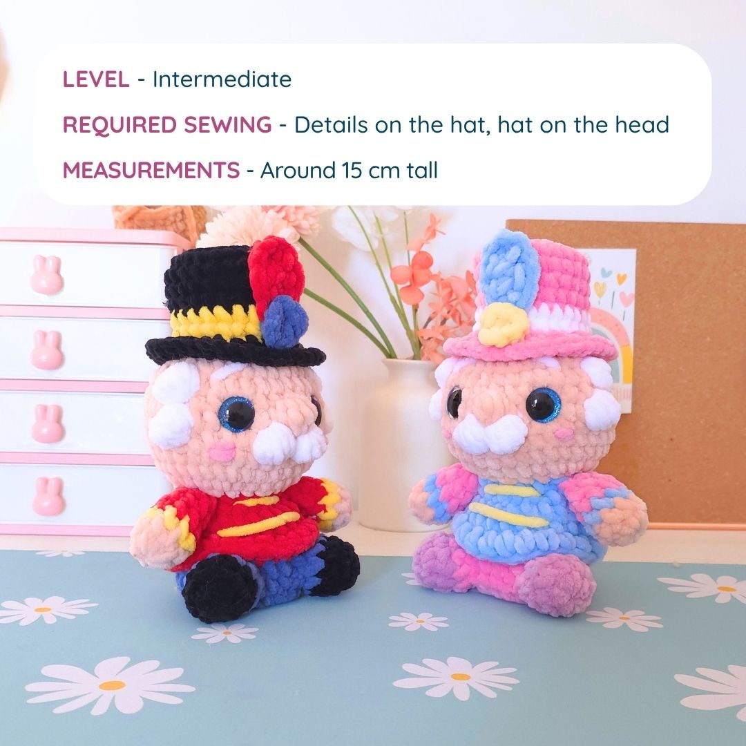 Mini Nutcracker โ Low-Sew Amigurumi Crochet Pattern PDF