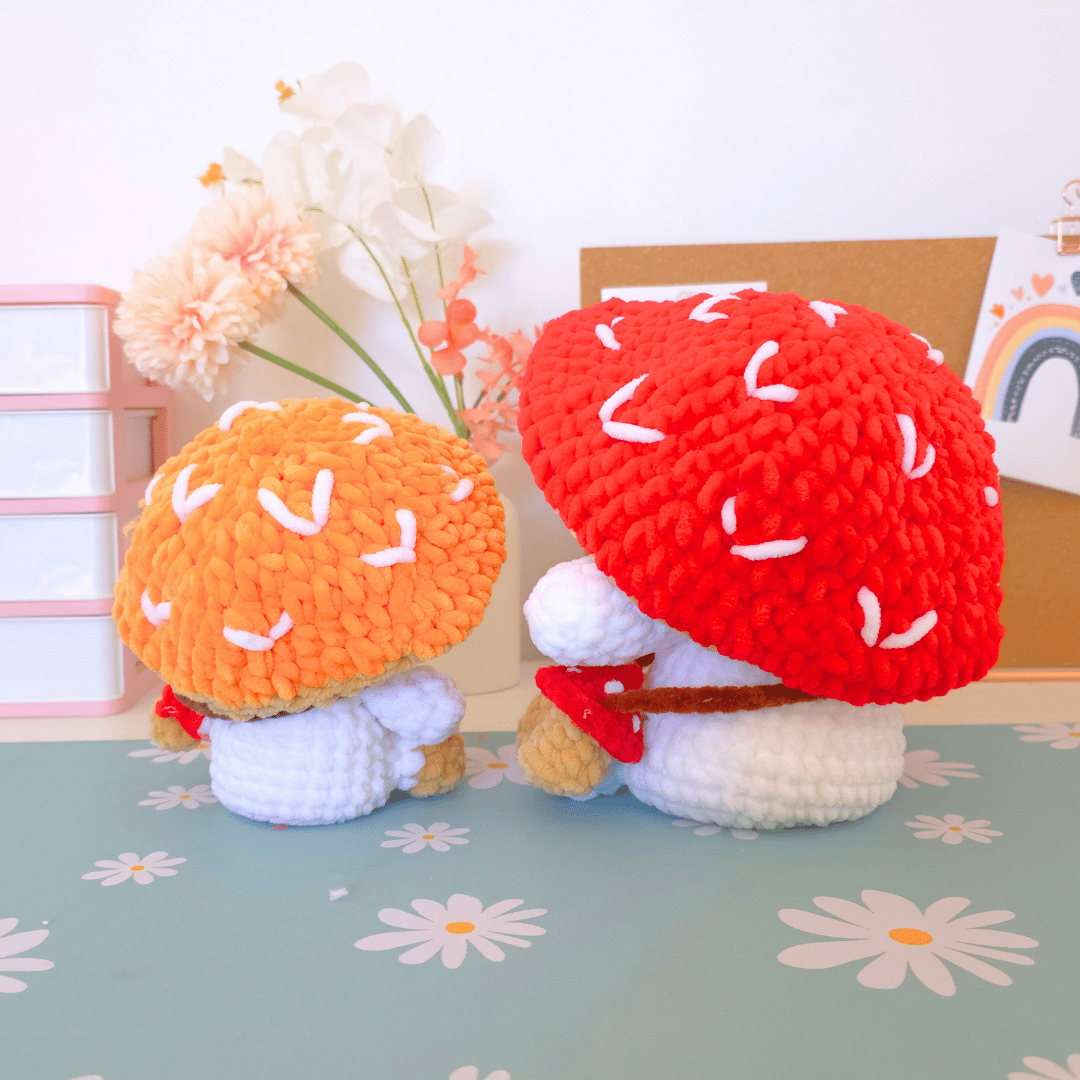 Mushroom Guy 2 in 1 Big & Small โ Low-Sew Amigurumi Crochet Pattern PDF