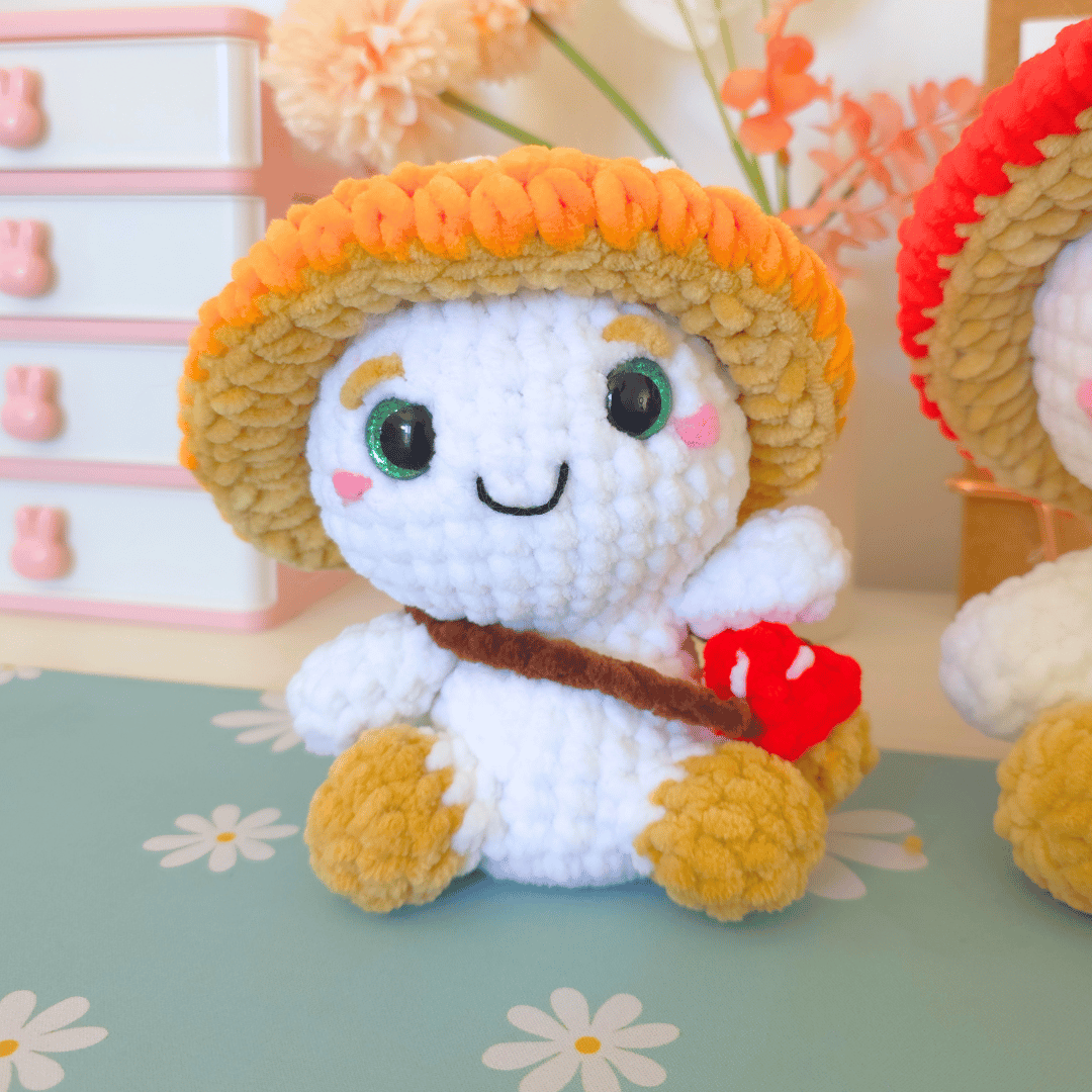 Mushroom Guy 2 in 1 Big & Small โ Low-Sew Amigurumi Crochet Pattern PDF
