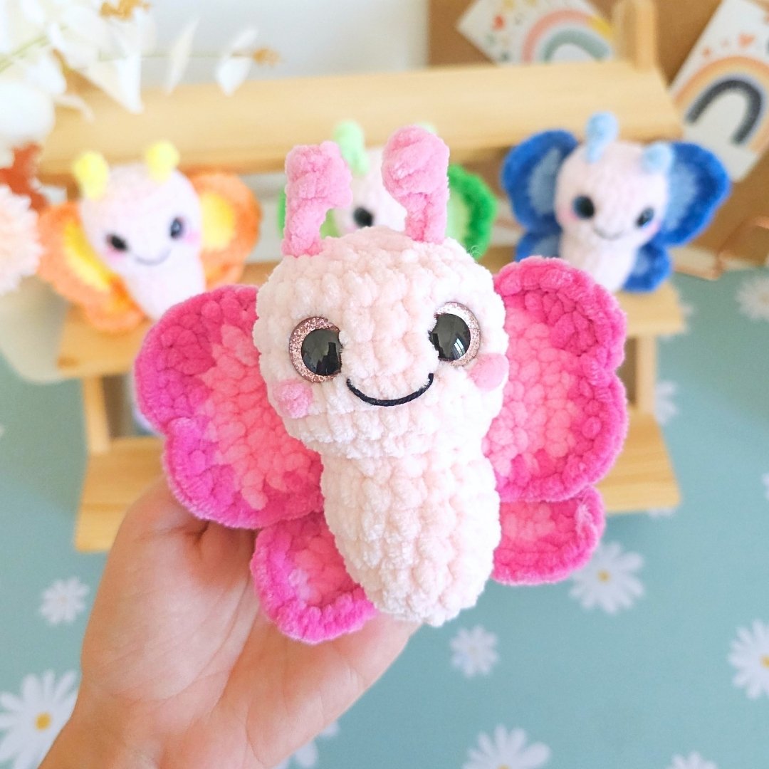 Cute Butterfly Low-Sew Amigurumi Crochet Pattern PDF - HUGurumi