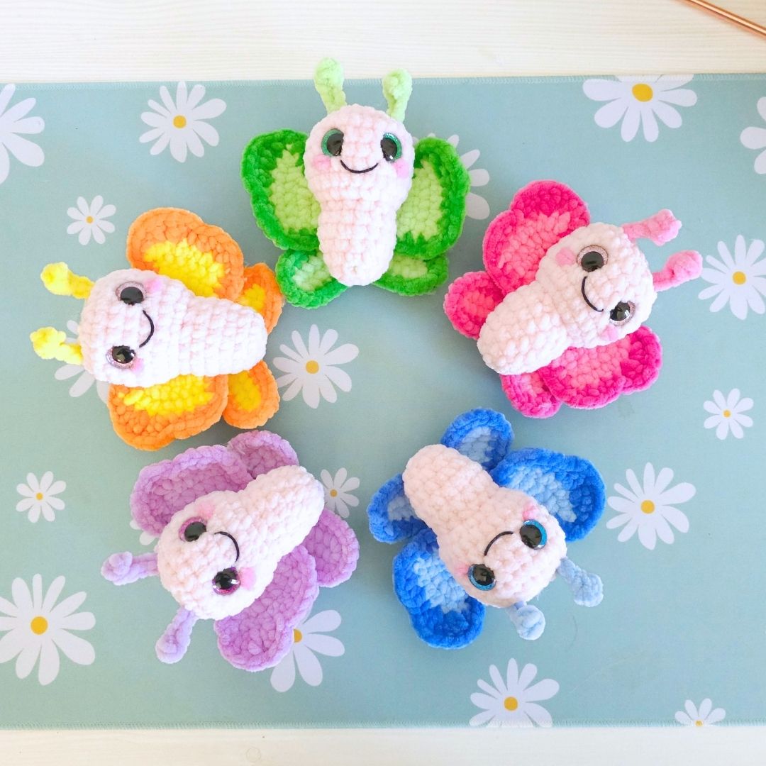 Cute Butterfly Low-Sew Amigurumi Crochet Pattern PDF - HUGurumi