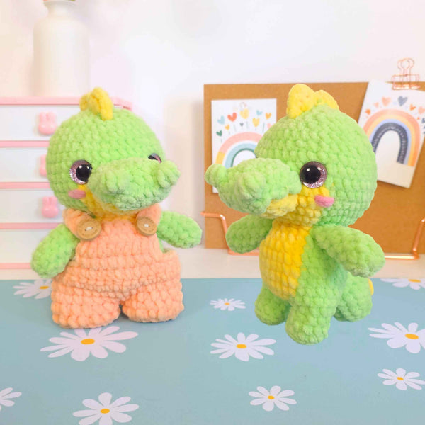 Cute Crocodile with Overalls Amigurumi Crochet Pattern PDF - HUGurumi