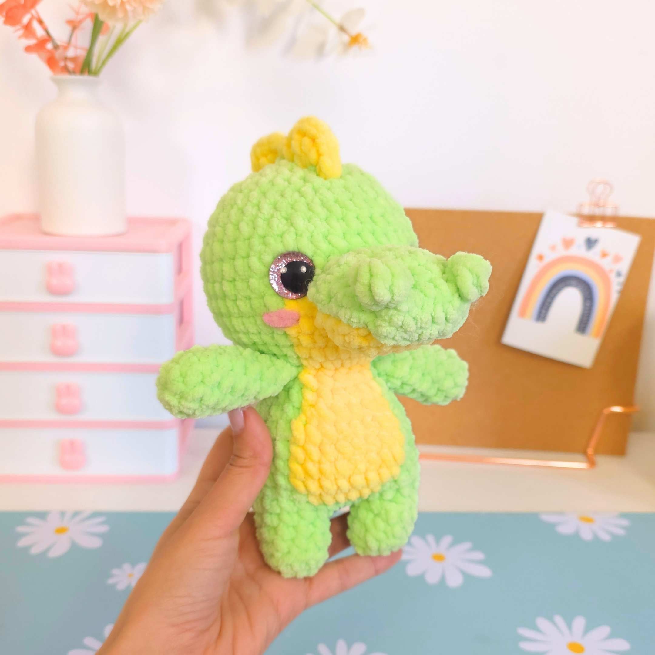 Cute Crocodile with Overalls Amigurumi Crochet Pattern PDF - HUGurumi