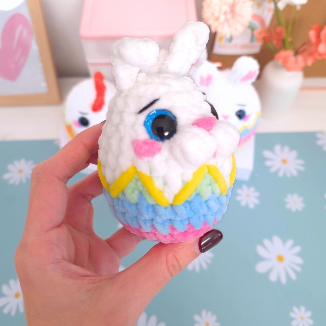 Cute Bunny Chicken Easter Egg No-Sew Amigurumi Crochet Pattern PDF - HUGurumi