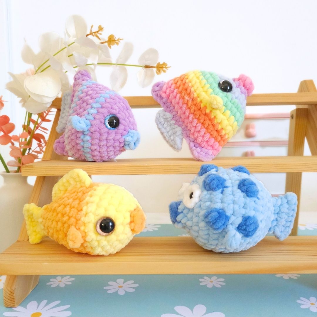Cute Fish 3-in-1 No-Sew Amigurumi Crochet Pattern PDF - HUGurumi