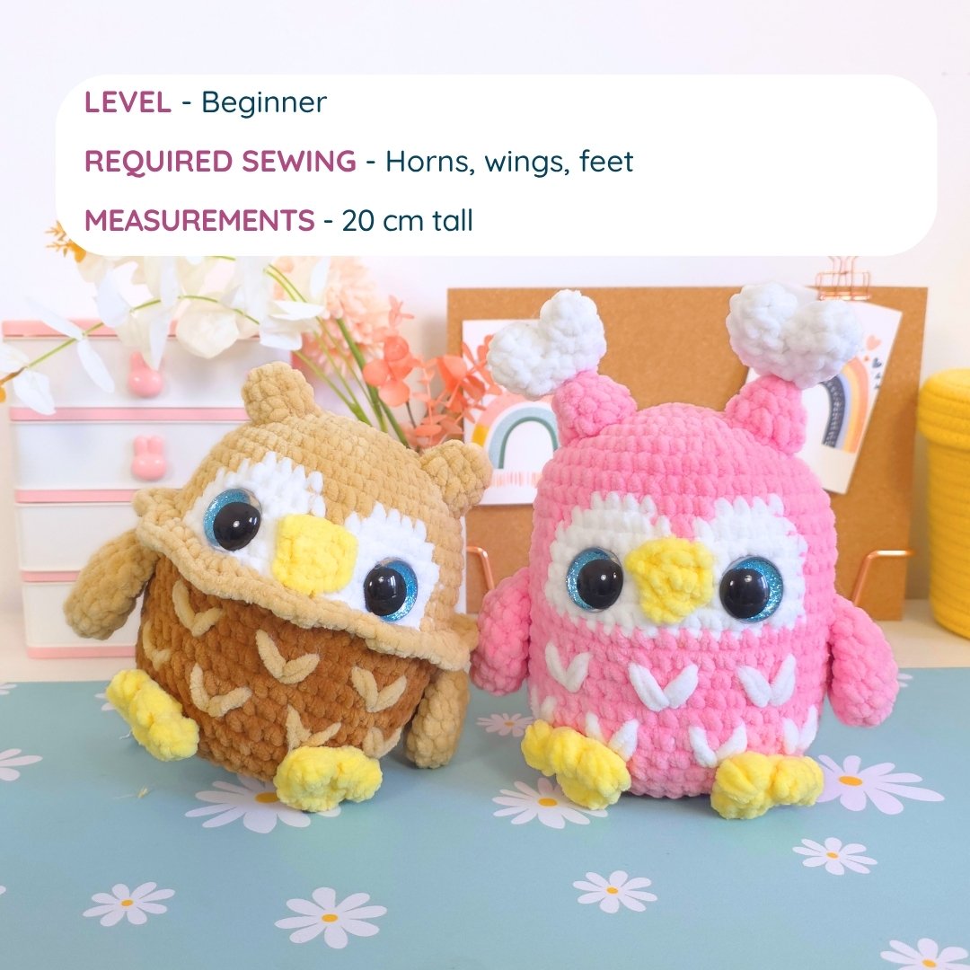 Cute Owl 2-in-1 Amigurumi Crochet Pattern PDF - HUGurumi