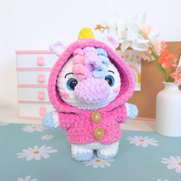 Cute Unicorn with Hoodie Amigurumi Crochet Pattern PDF - HUGurumi