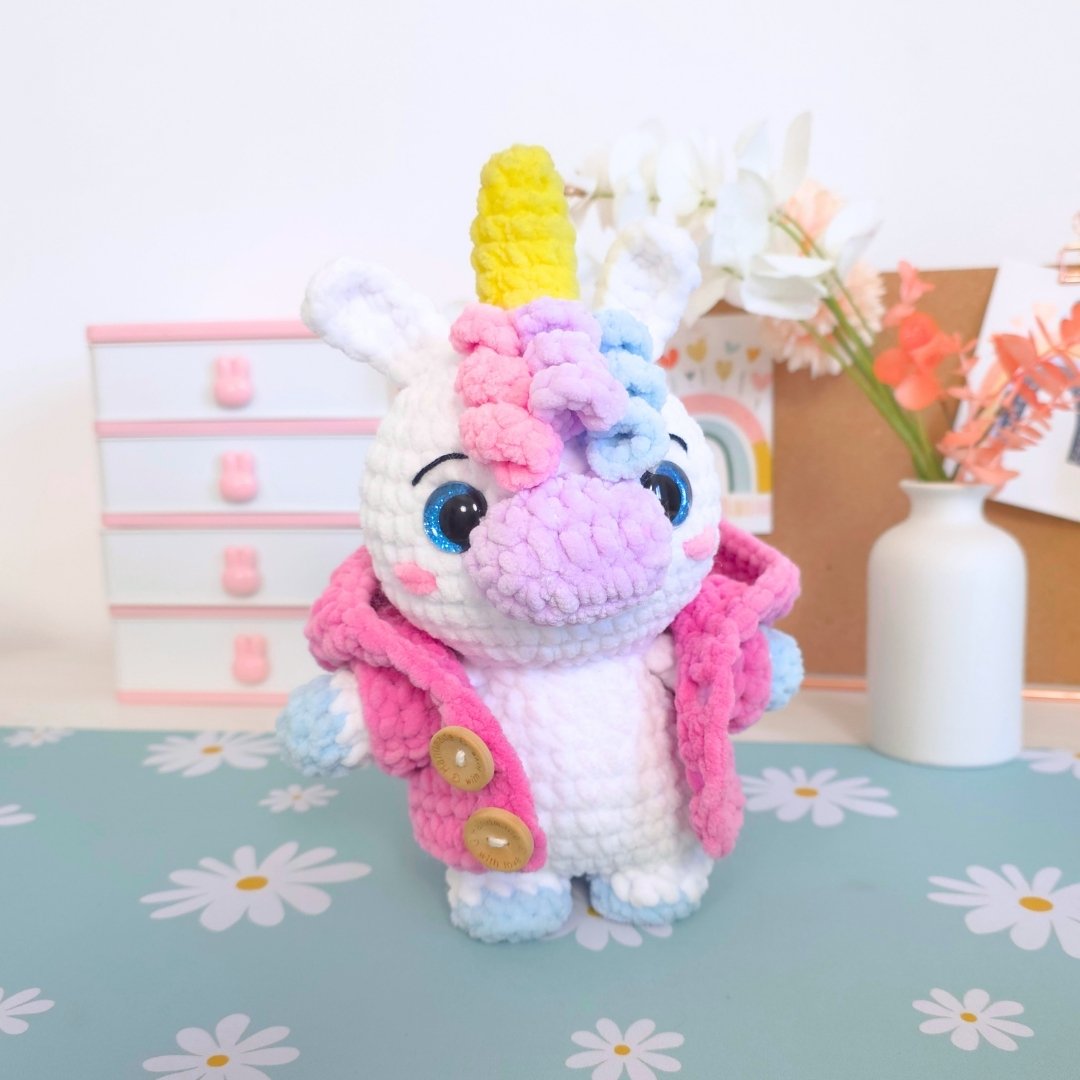 Cute Unicorn with Hoodie Amigurumi Crochet Pattern PDF - HUGurumi