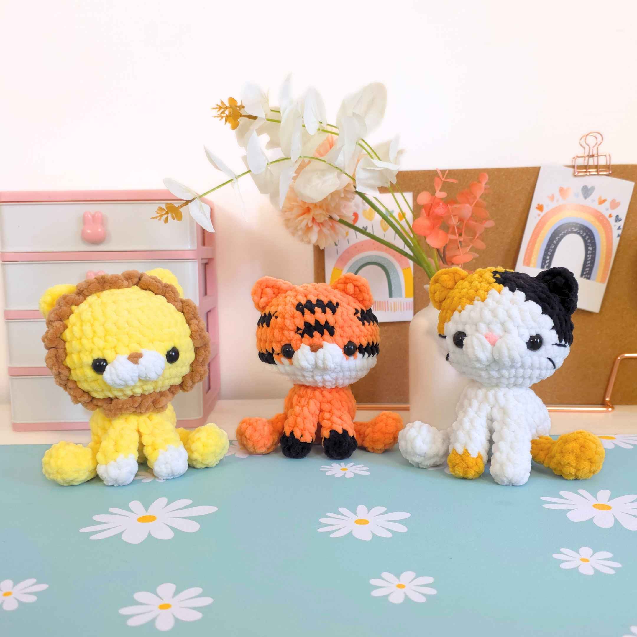 Cute Cat Lion Tiger No-Sew Amigurumi Crochet Pattern PDF Bundle - HUGurumi