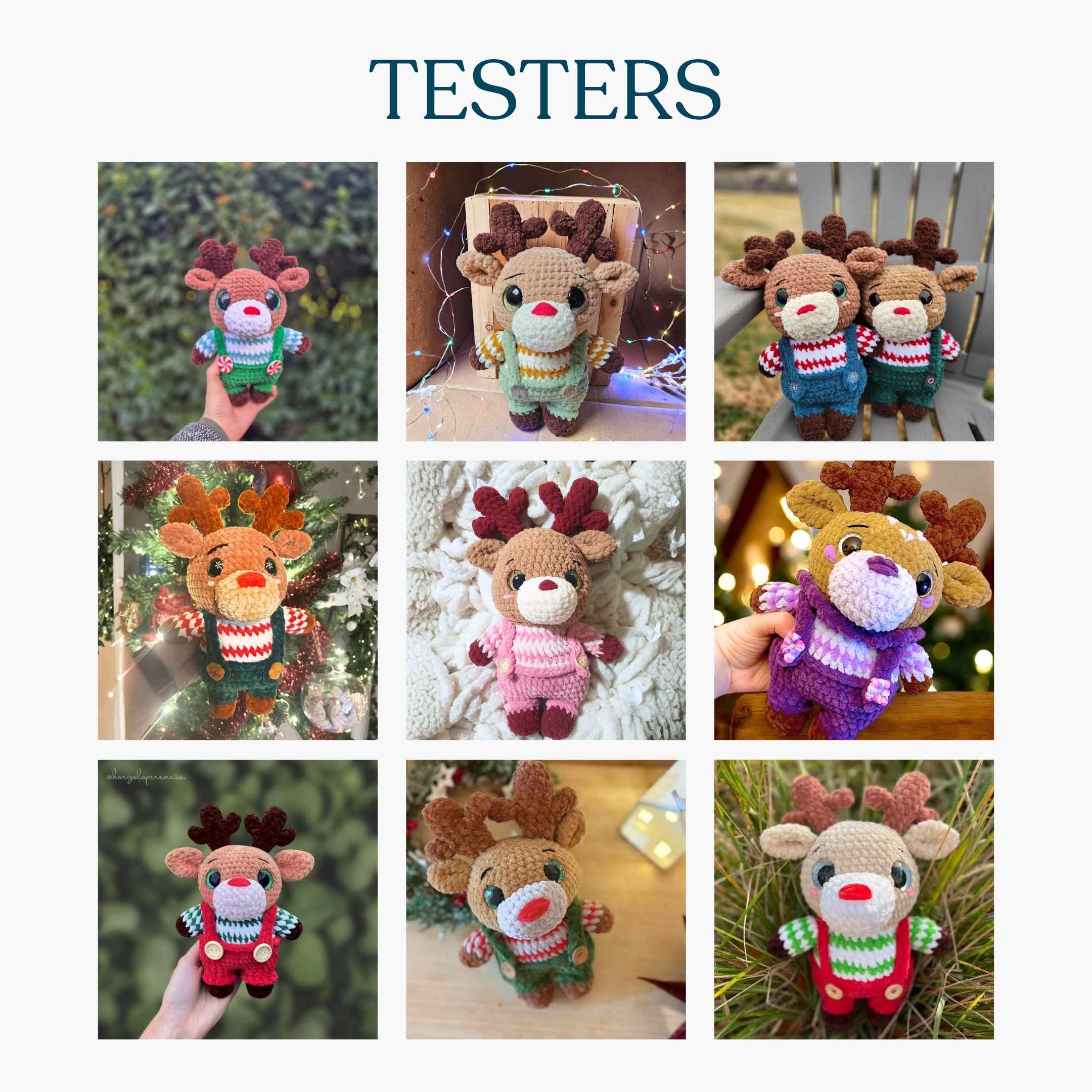 Cute Reindeer with Overalls Low-Sew Amigurumi Crochet Pattern PDF - HUGurumi
