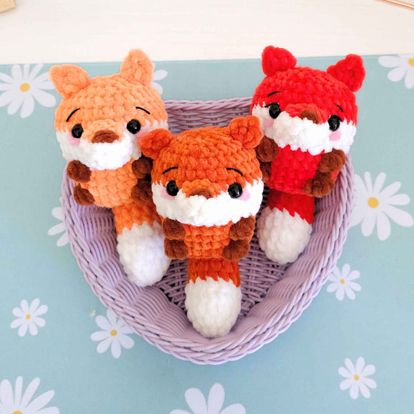 Cute Fox Low-Sew Amigurumi Crochet Pattern PDF - HUGurumi
