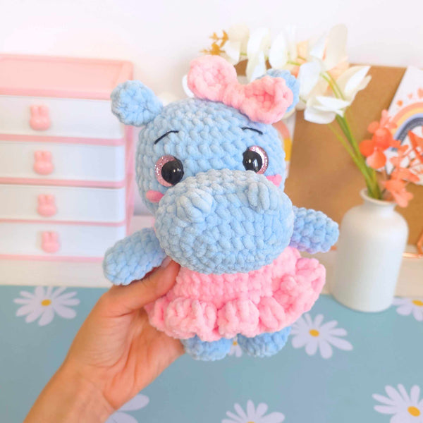 Cute Hippo with Tutu Amigurumi Crochet Pattern PDF - HUGurumi