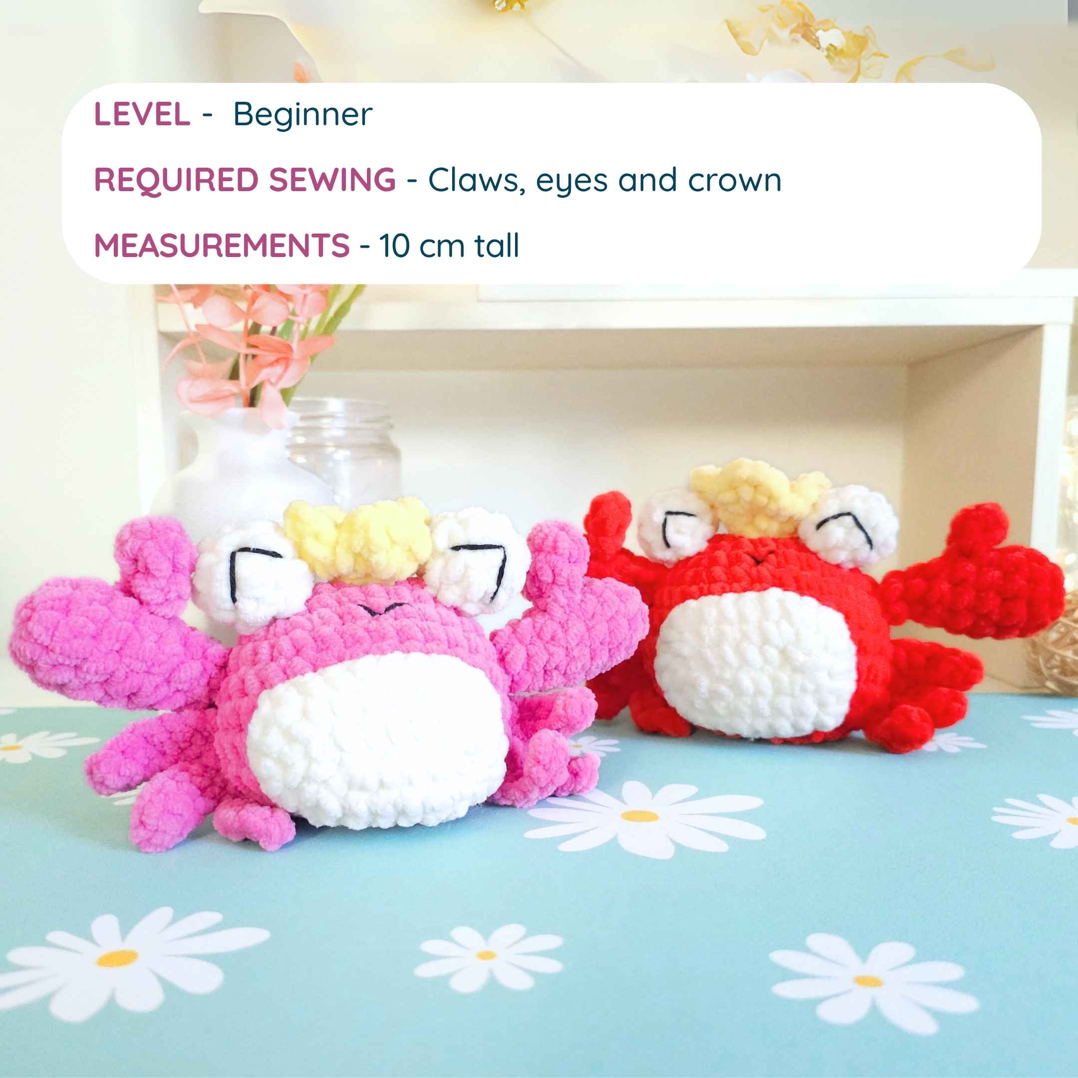Cute King Crab Amigurumi Crochet Pattern PDF - HUGurumi