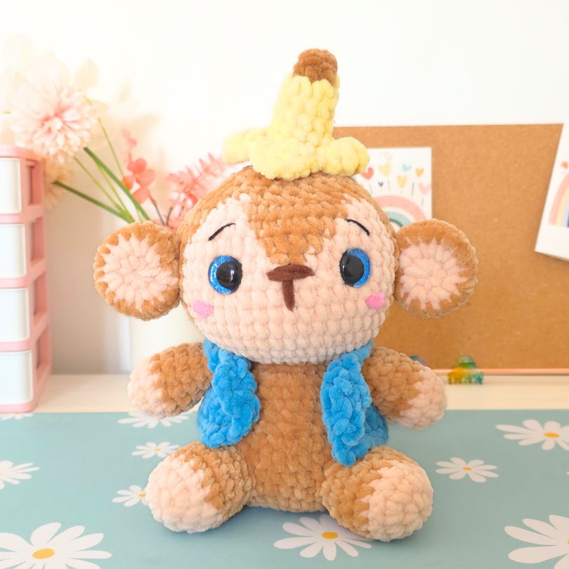 Monkey 2 in 1 โ Low-Sew & No-Sew Amigurumi Crochet Pattern PDF