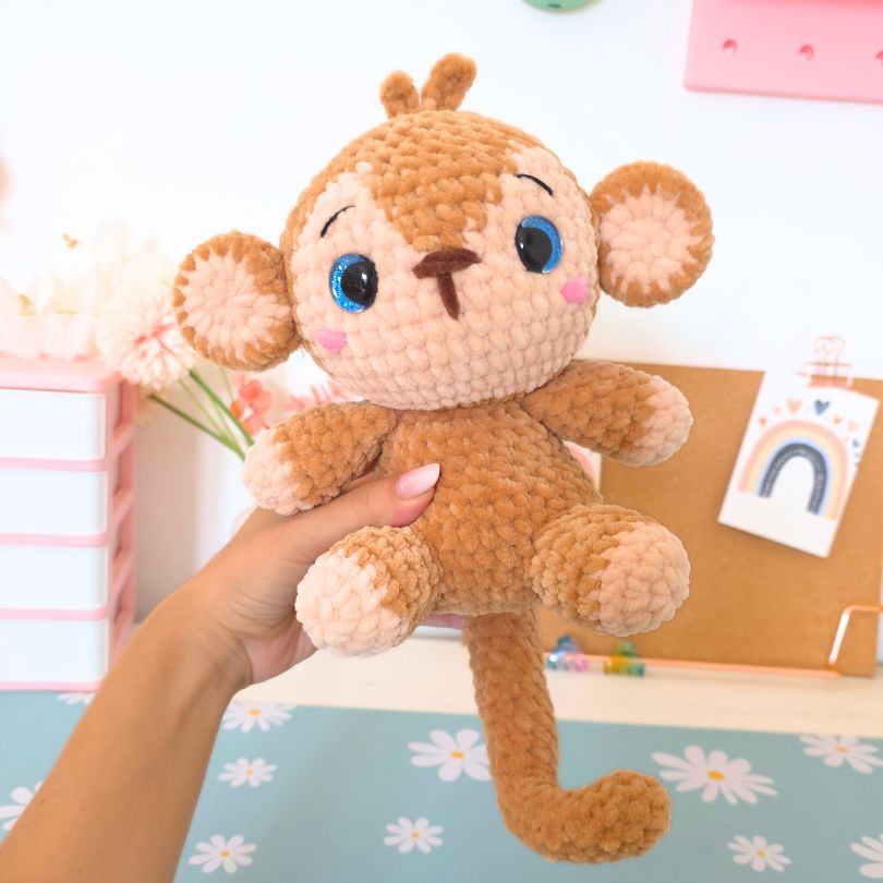 Monkey 2 in 1 โ Low-Sew & No-Sew Amigurumi Crochet Pattern PDF