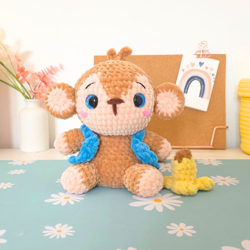 Monkey 2 in 1 โ Low-Sew & No-Sew Amigurumi Crochet Pattern PDF