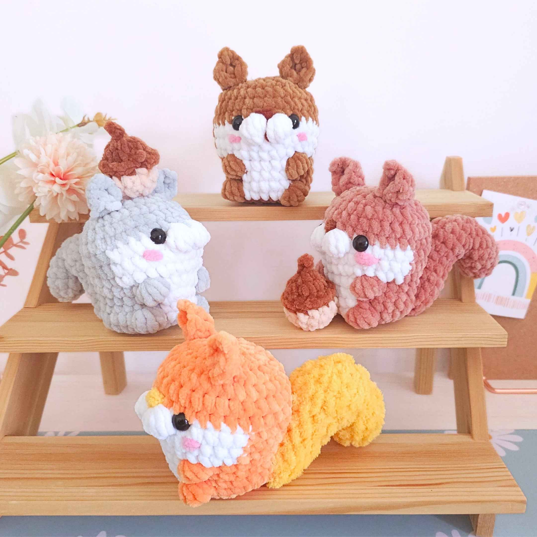 Cute Squirrel No-Sew Amigurumi Crochet Pattern PDF - HUGurumi