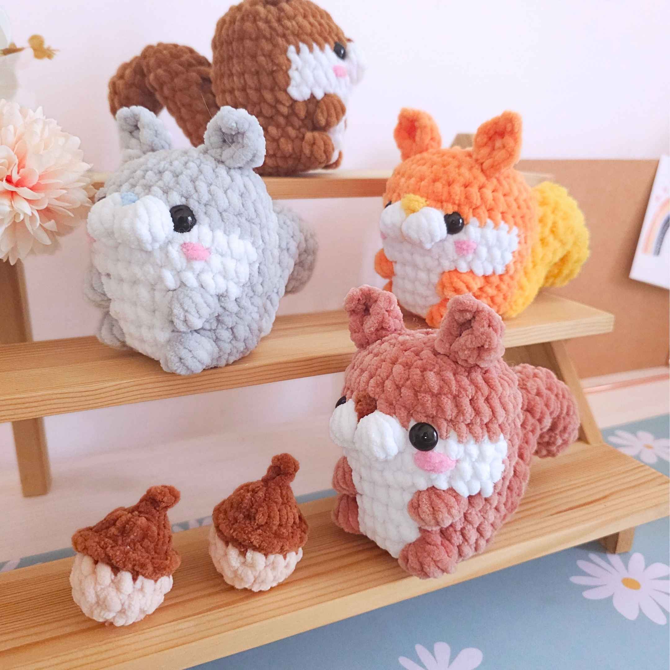 Cute Squirrel No-Sew Amigurumi Crochet Pattern PDF - HUGurumi