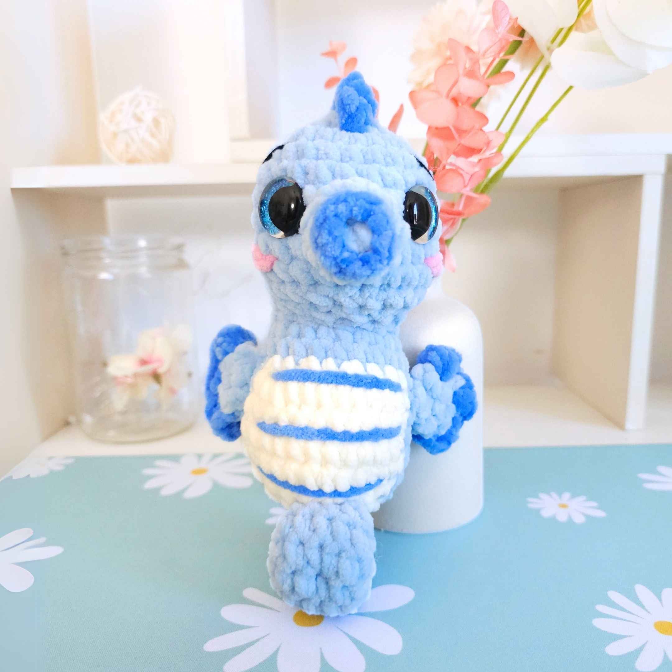 Cute Seahorse Low-Sew Amigurumi Crochet Pattern PDF - HUGurumi