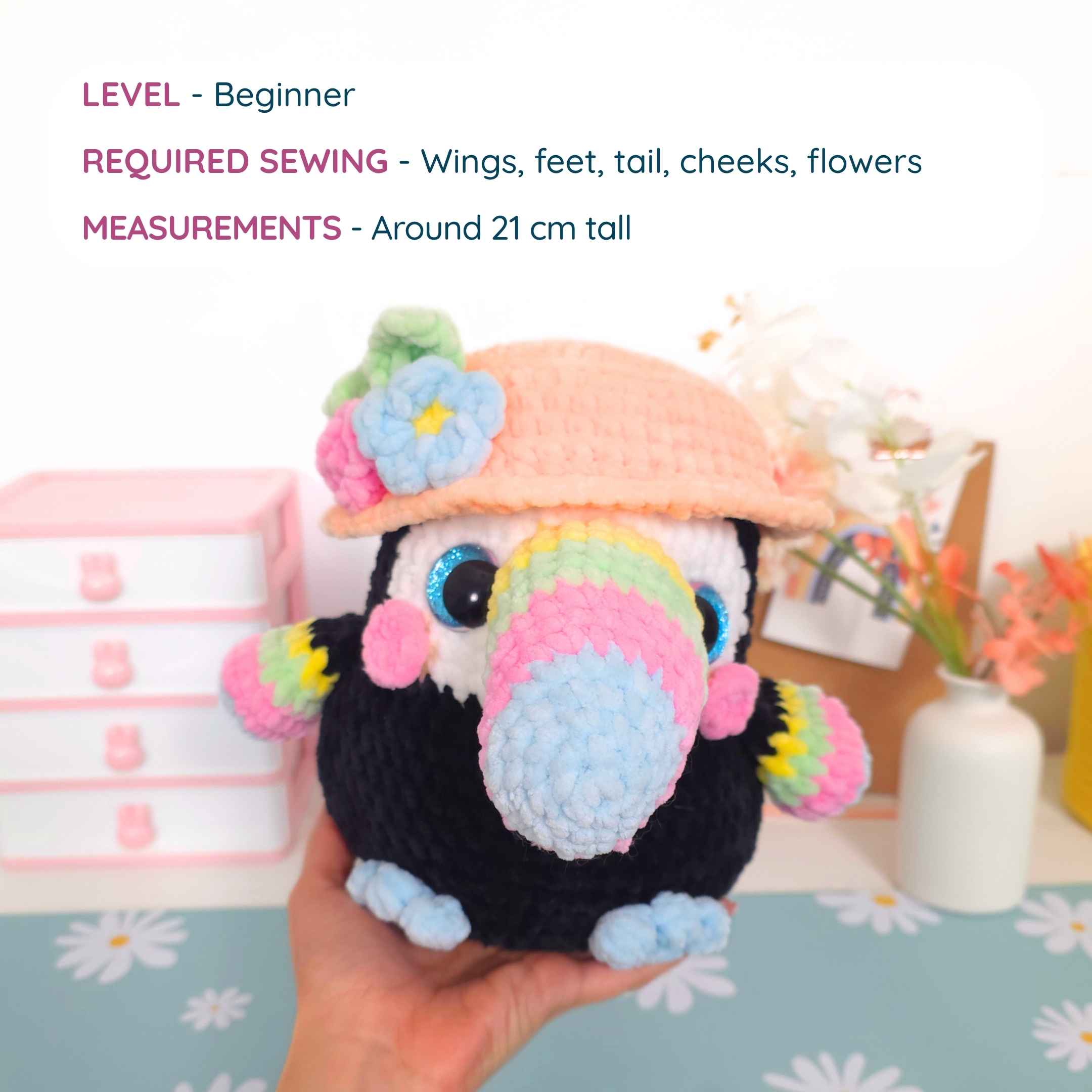 Cute Toucan Amigurumi Crochet Pattern PDF - HUGurumi