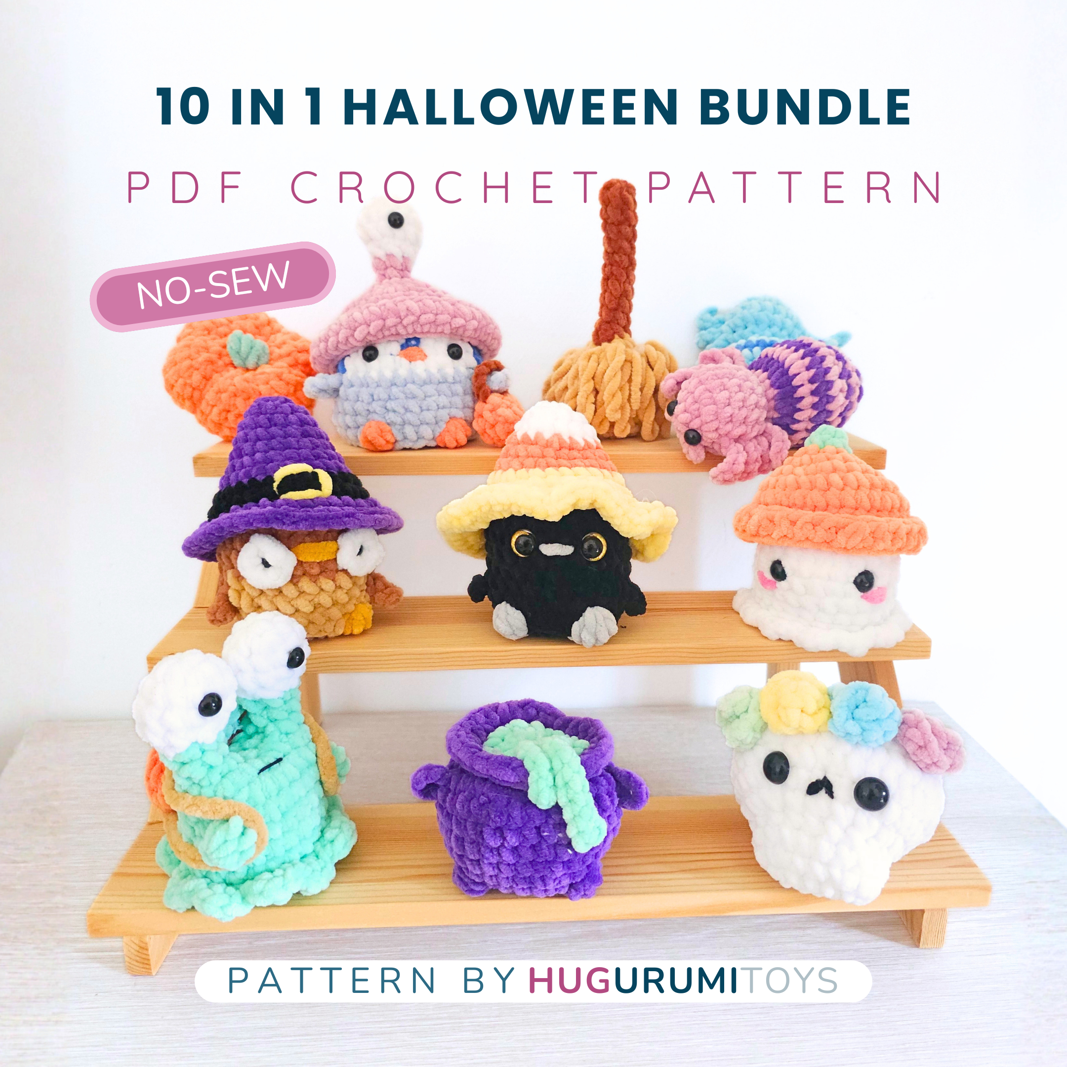 Halloween Bundle 10 in 1 – No-Sew Amigurumi Crochet Pattern PDF