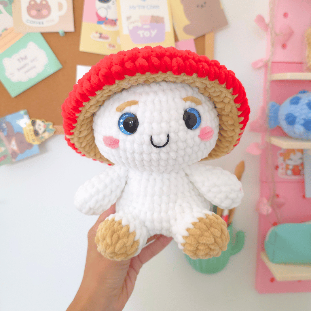 Mushroom Guy 2 in 1 Big & Small – Low-Sew Amigurumi Crochet Pattern PDF