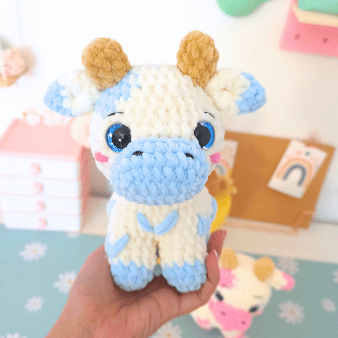 Little Cows 2 in 1 – Low-Sew Four legged Amigurumi Crochet Pattern PDF