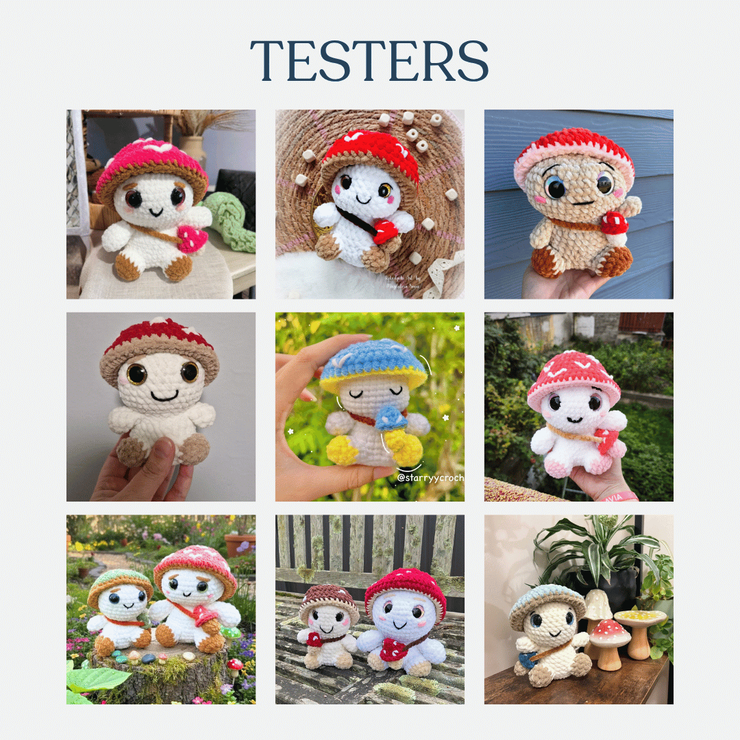 Mushroom Guy 2 in 1 Big & Small – Low-Sew Amigurumi Crochet Pattern PDF