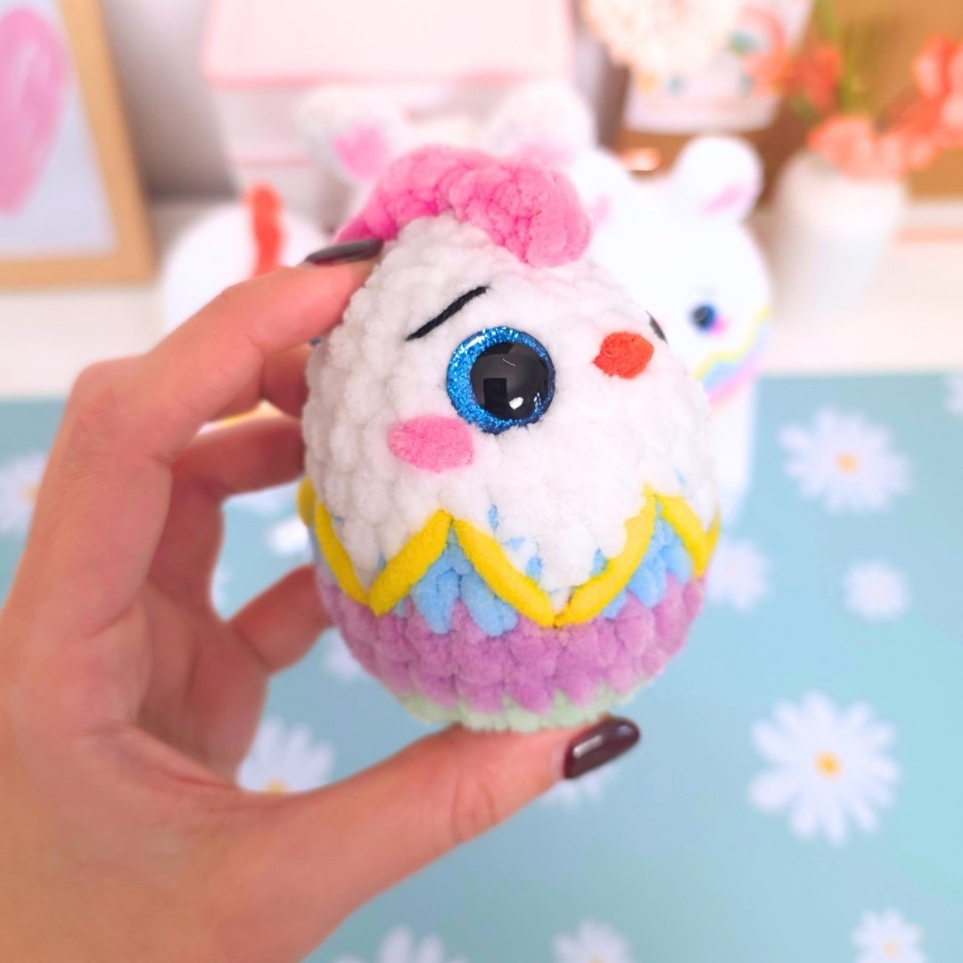 Cute Bunny Chicken Easter Egg No-Sew Amigurumi Crochet Pattern PDF - HUGurumi