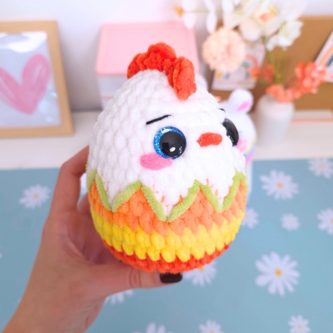Cute Bunny Chicken Easter Egg No-Sew Amigurumi Crochet Pattern PDF - HUGurumi