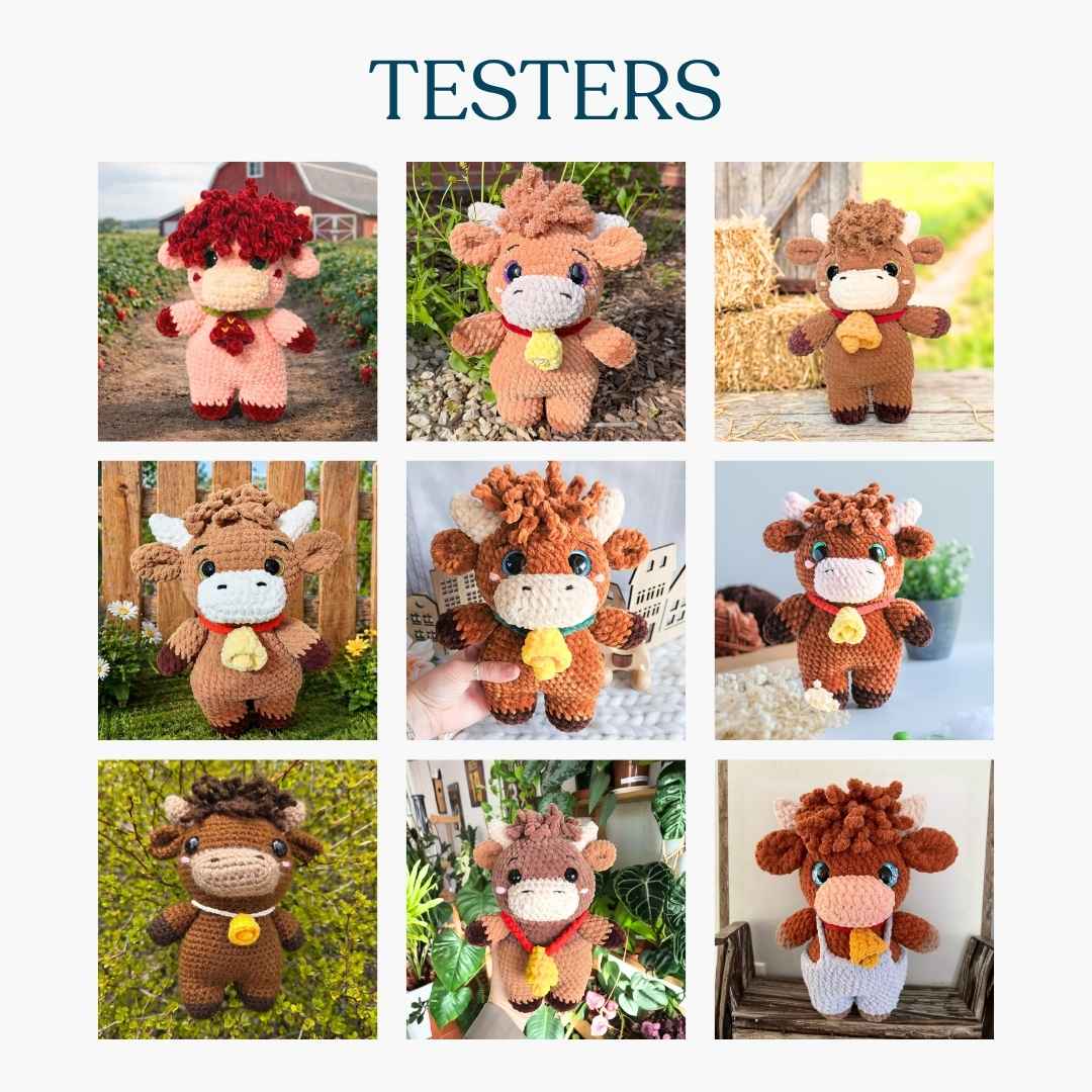 Cute Highland Cow Low-Sew Amigurumi Crochet Pattern PDF - HUGurumi