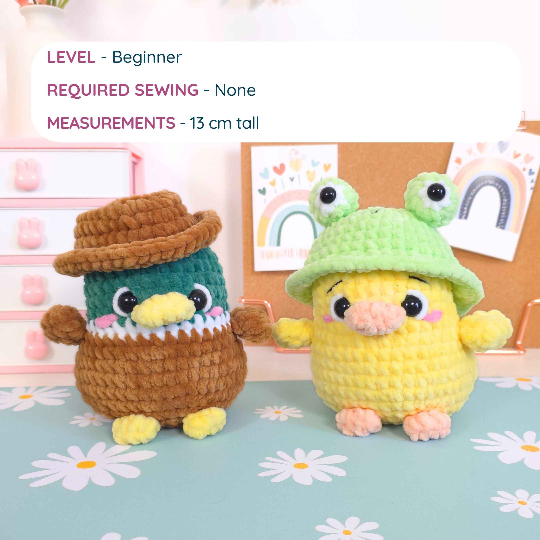 Cute Mallard and Duck No-Sew Amigurumi Crochet Pattern PDF - HUGurumi