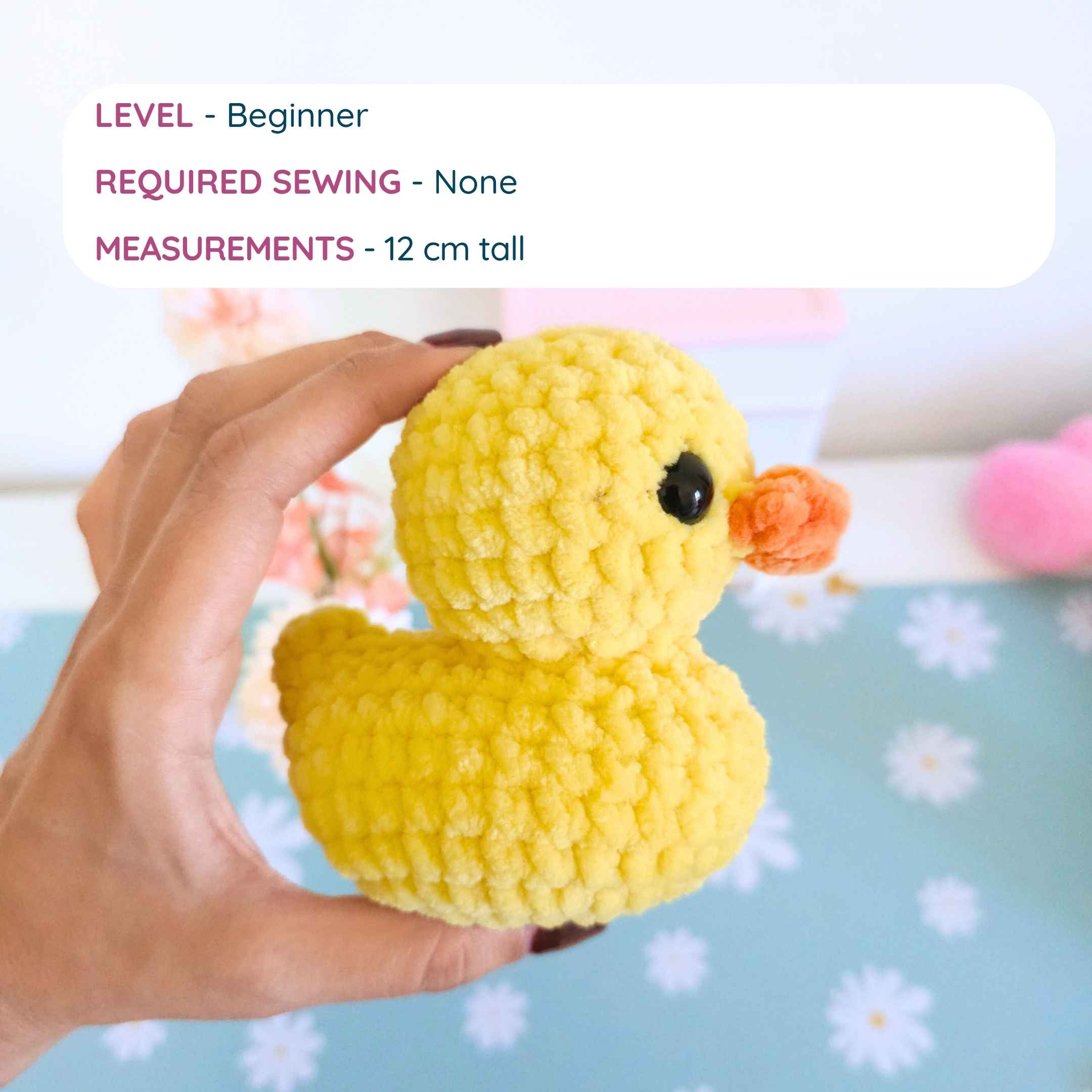 Cute Rubber Duck No-Sew Amigurumi Crochet Pattern PDF - HUGurumi