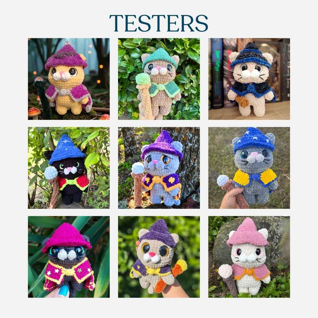 Cute Cat Wizard Low-Sew Amigurumi Crochet Pattern PDF - HUGurumi