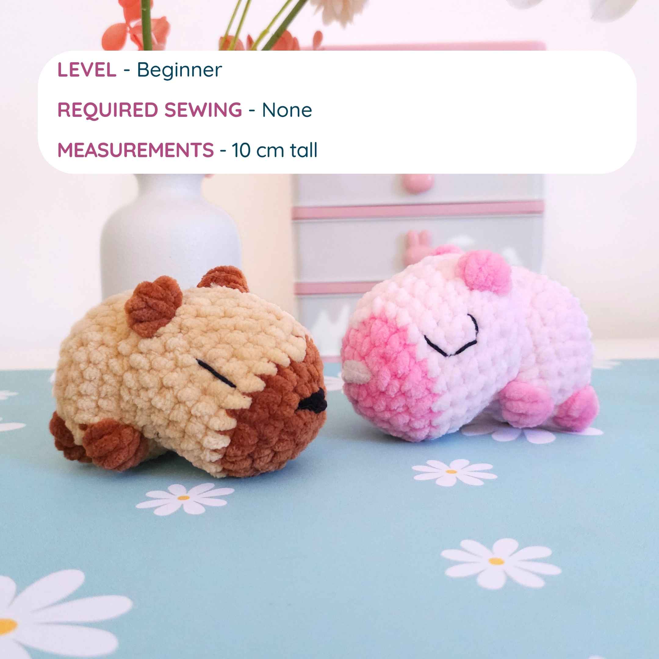 Cute Capybara No-Sew Amigurumi Crochet Pattern PDF - HUGurumi