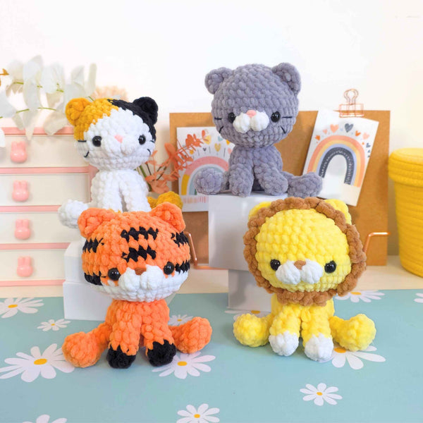 Cute Cat Lion Tiger No-Sew Amigurumi Crochet Pattern PDF Bundle - HUGurumi