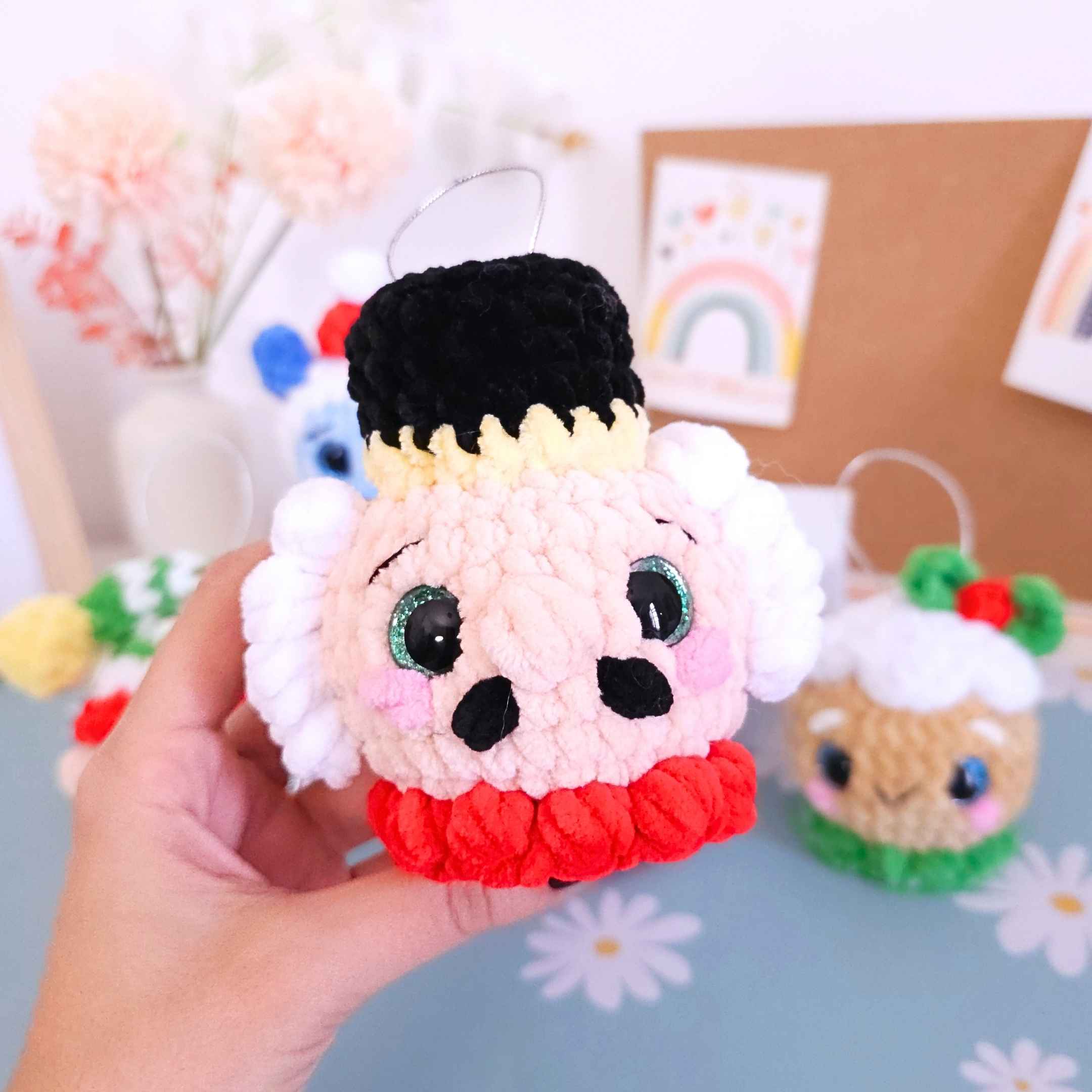 Cute Christmas Ornament Bundle Vol.2 Low-Sew Amigurumi Crochet Pattern PDF - HUGurumi