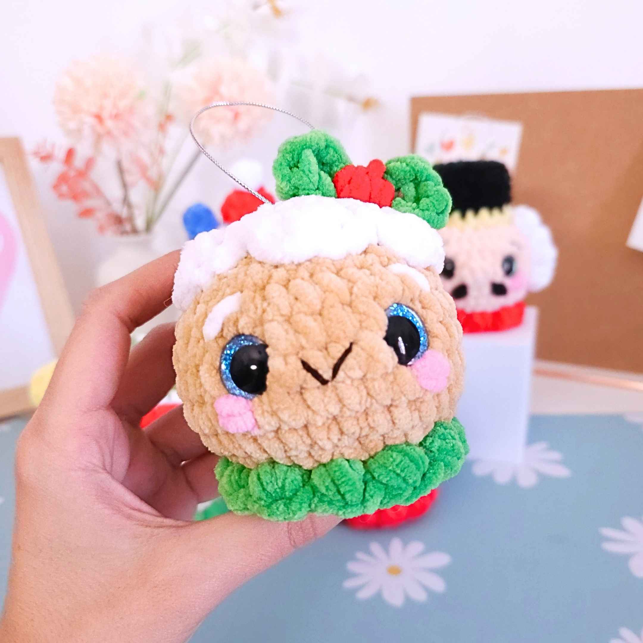 Cute Christmas Ornament Bundle Vol.2 Low-Sew Amigurumi Crochet Pattern PDF - HUGurumi