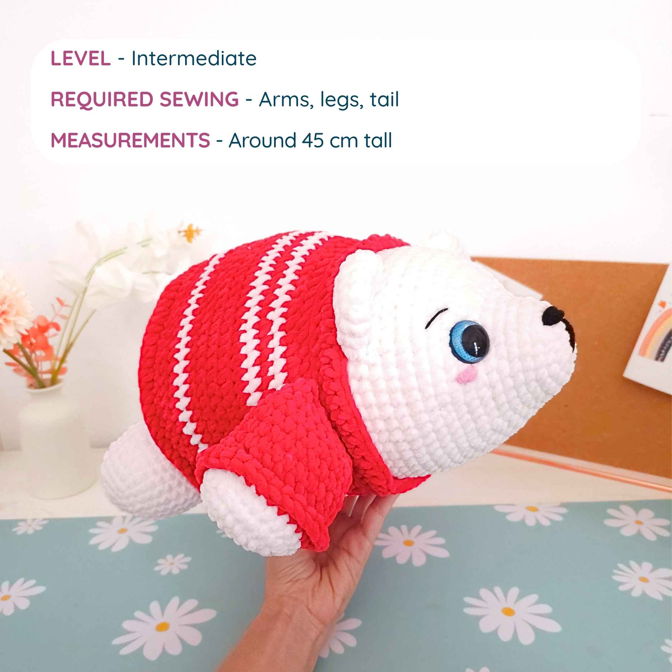 Cute Polar Bear Amigurumi Crochet Pattern PDF - HUGurumi