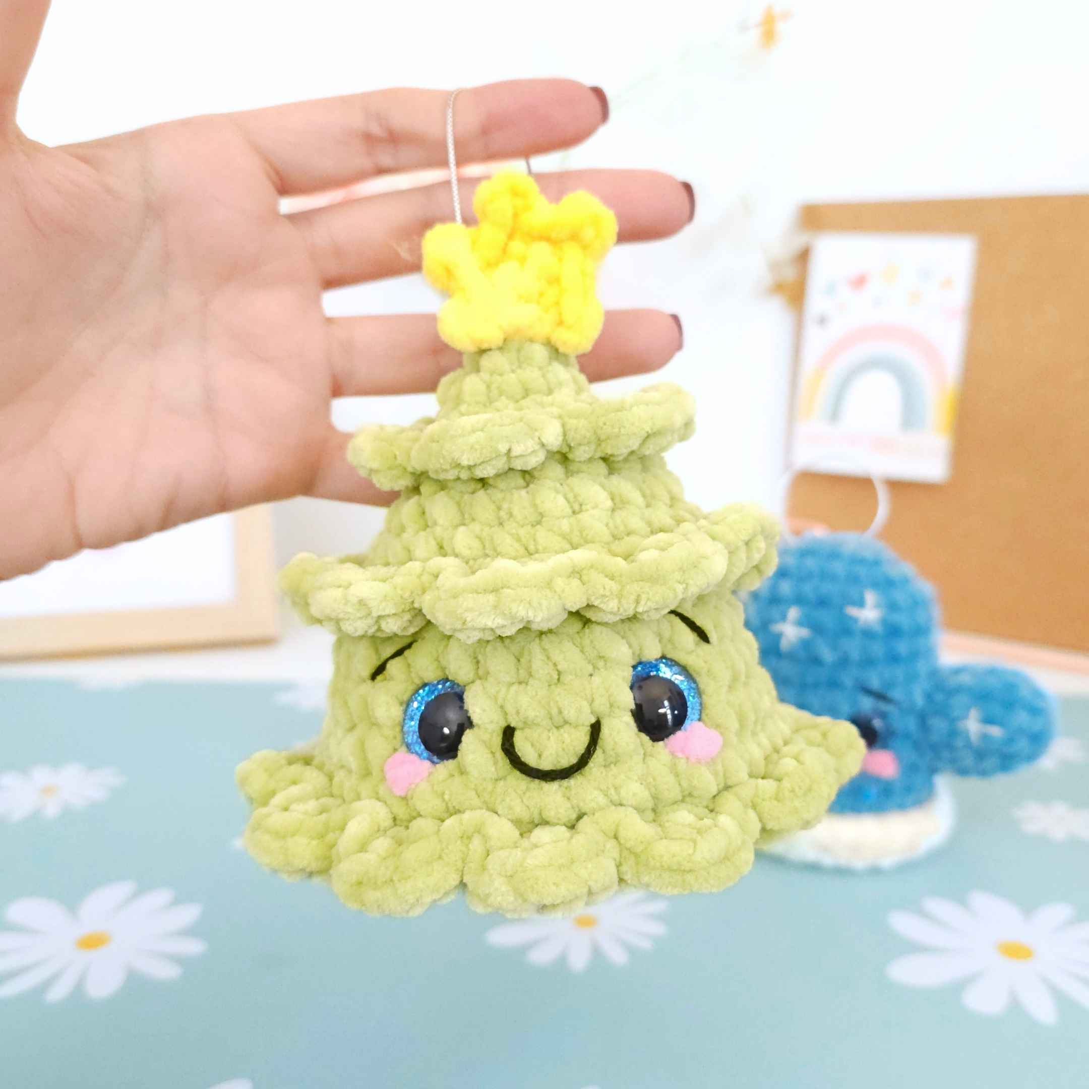 Cute Christmas Ornament Bundle Vol.3 Low-Sew Amigurumi Crochet Pattern PDF - HUGurumi