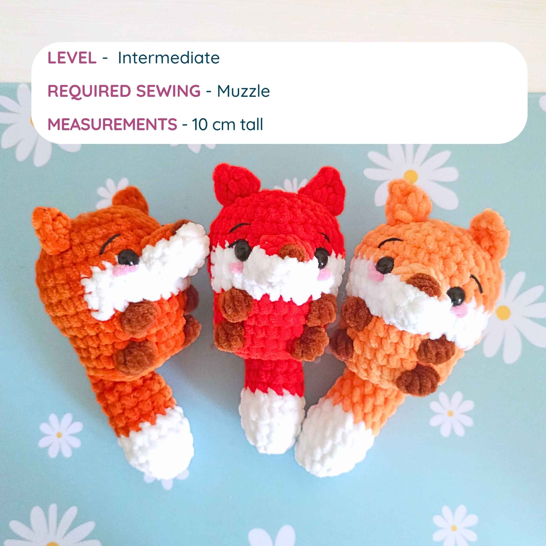 Cute Fox Low-Sew Amigurumi Crochet Pattern PDF - HUGurumi