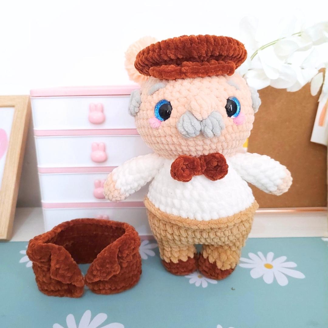 Cute Grandpa and Grandma Low-Sew Amigurumi Crochet Pattern PDF - HUGurumi