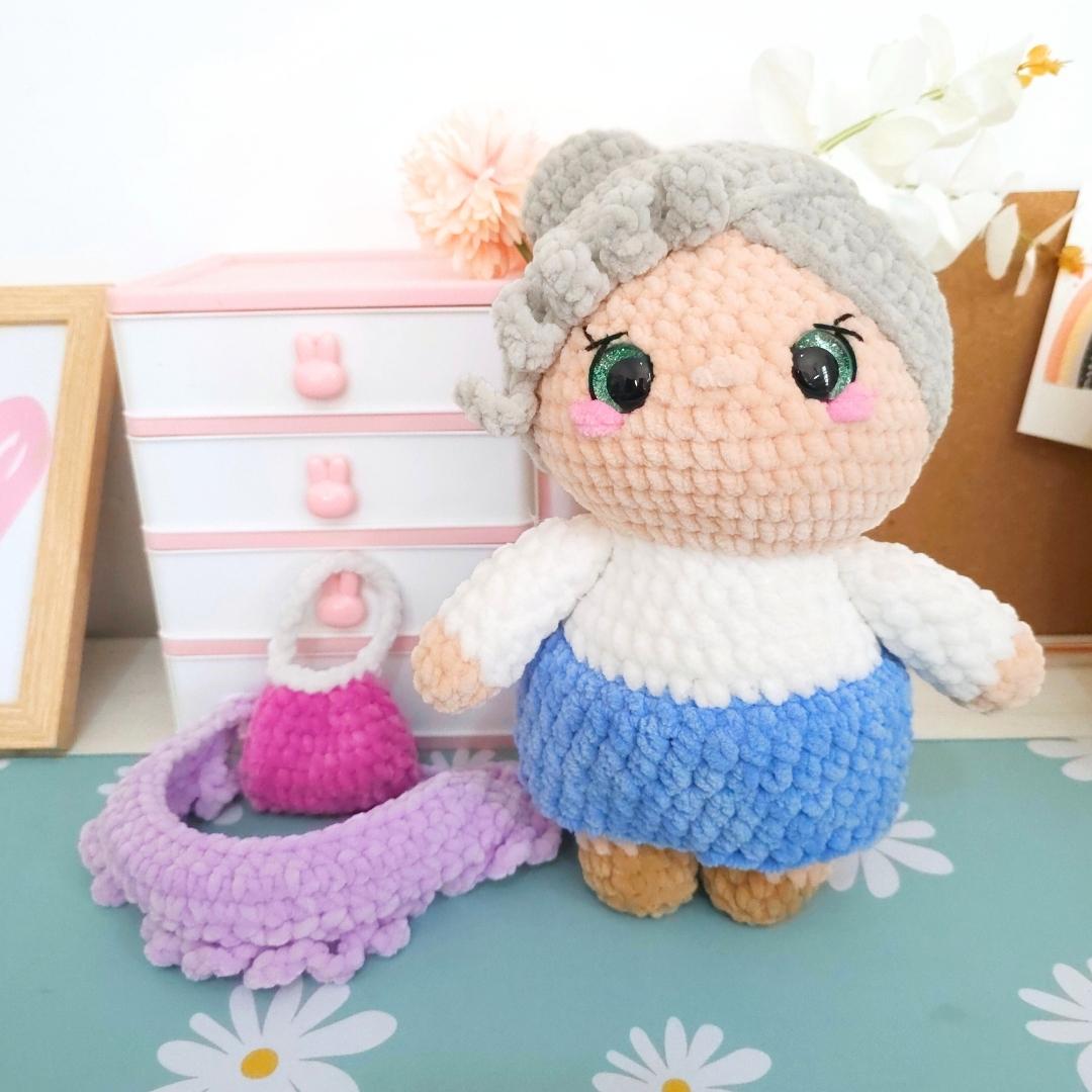Cute Grandpa and Grandma Low-Sew Amigurumi Crochet Pattern PDF - HUGurumi
