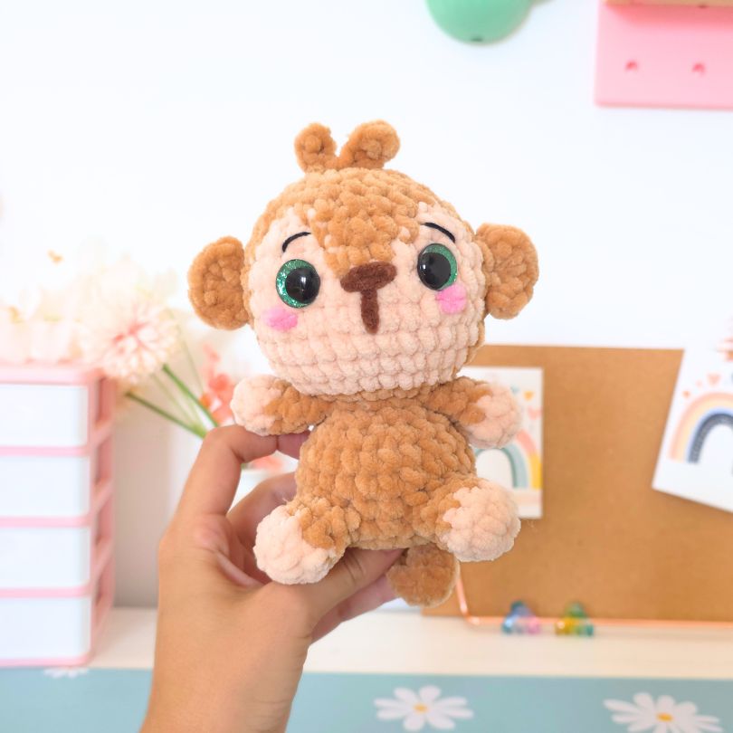 Monkey 2 in 1 – Low-Sew & No-Sew Amigurumi Crochet Pattern PDF