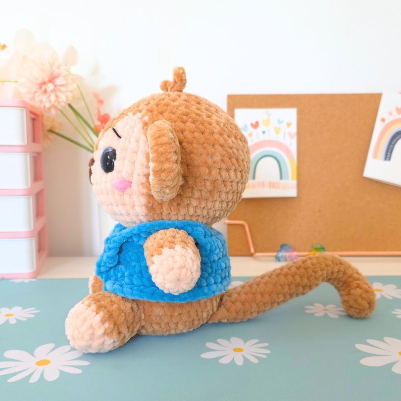 Monkey 2 in 1 – Low-Sew & No-Sew Amigurumi Crochet Pattern PDF