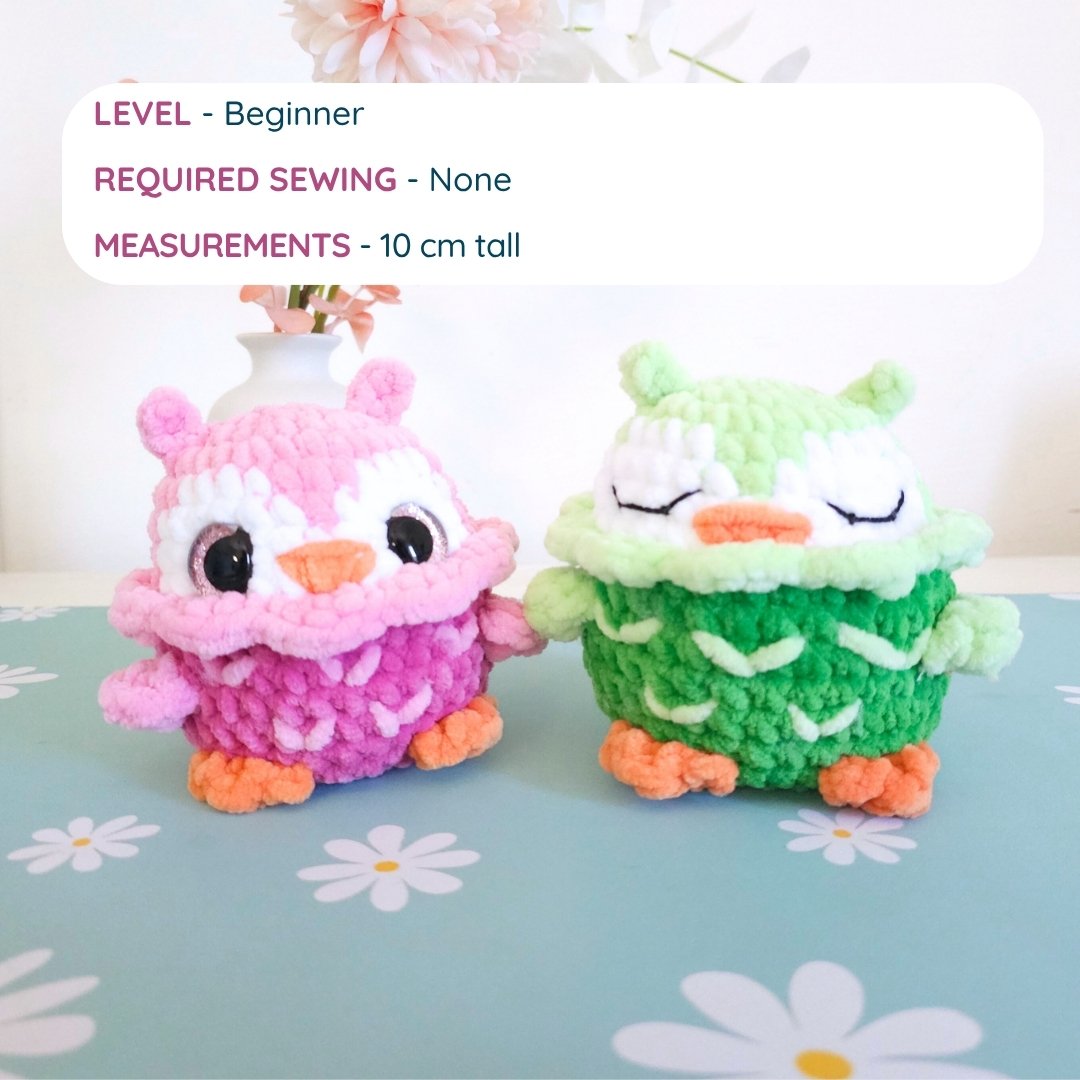 Cute Owl No-Sew Amigurumi Crochet Pattern PDF - HUGurumi