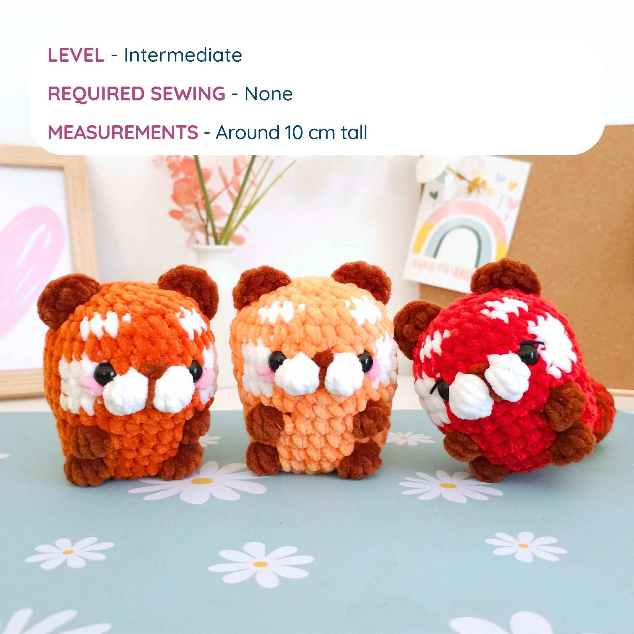 Cute Red Panda No-Sew Amigurumi Crochet Pattern PDF - HUGurumi