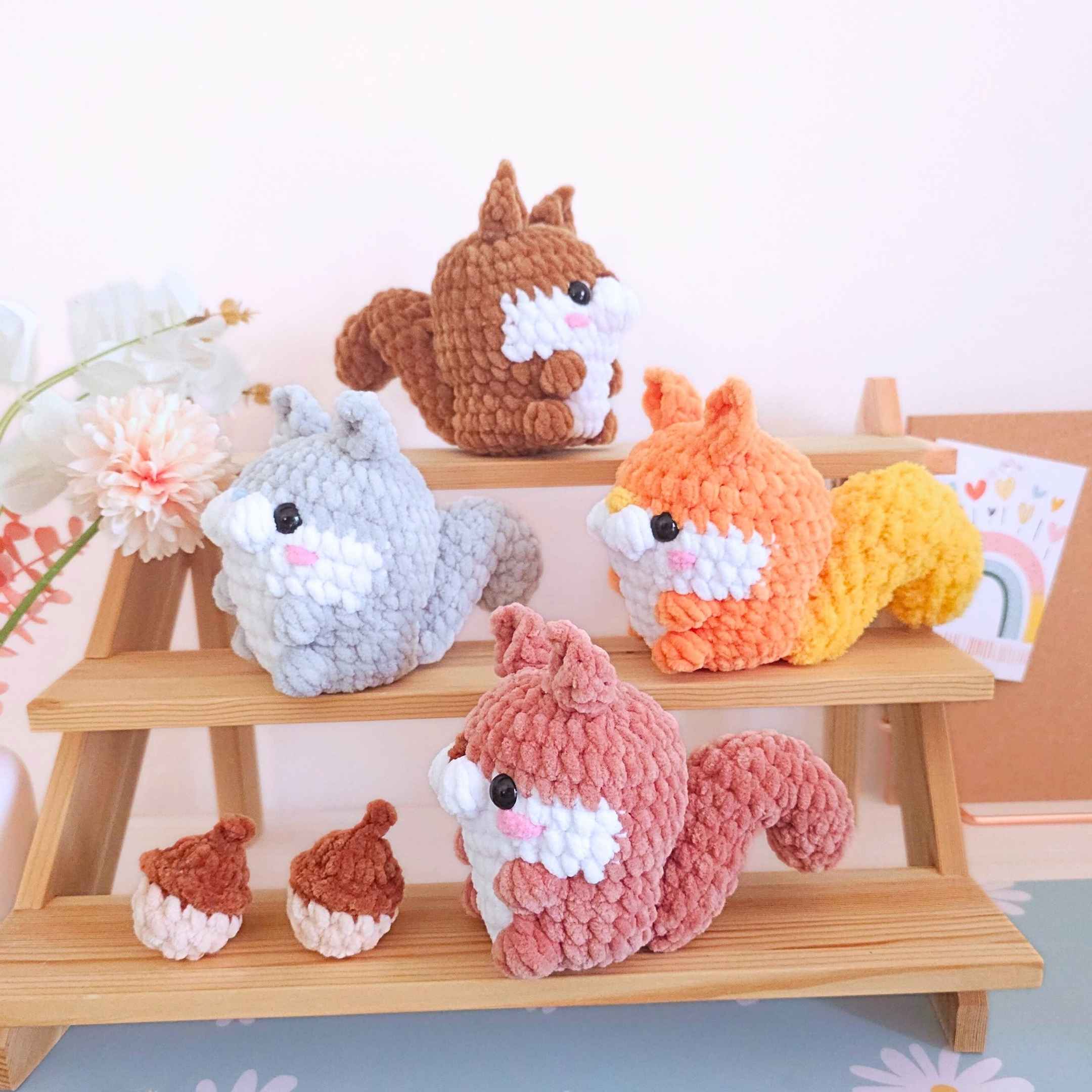 Cute Squirrel No-Sew Amigurumi Crochet Pattern PDF - HUGurumi