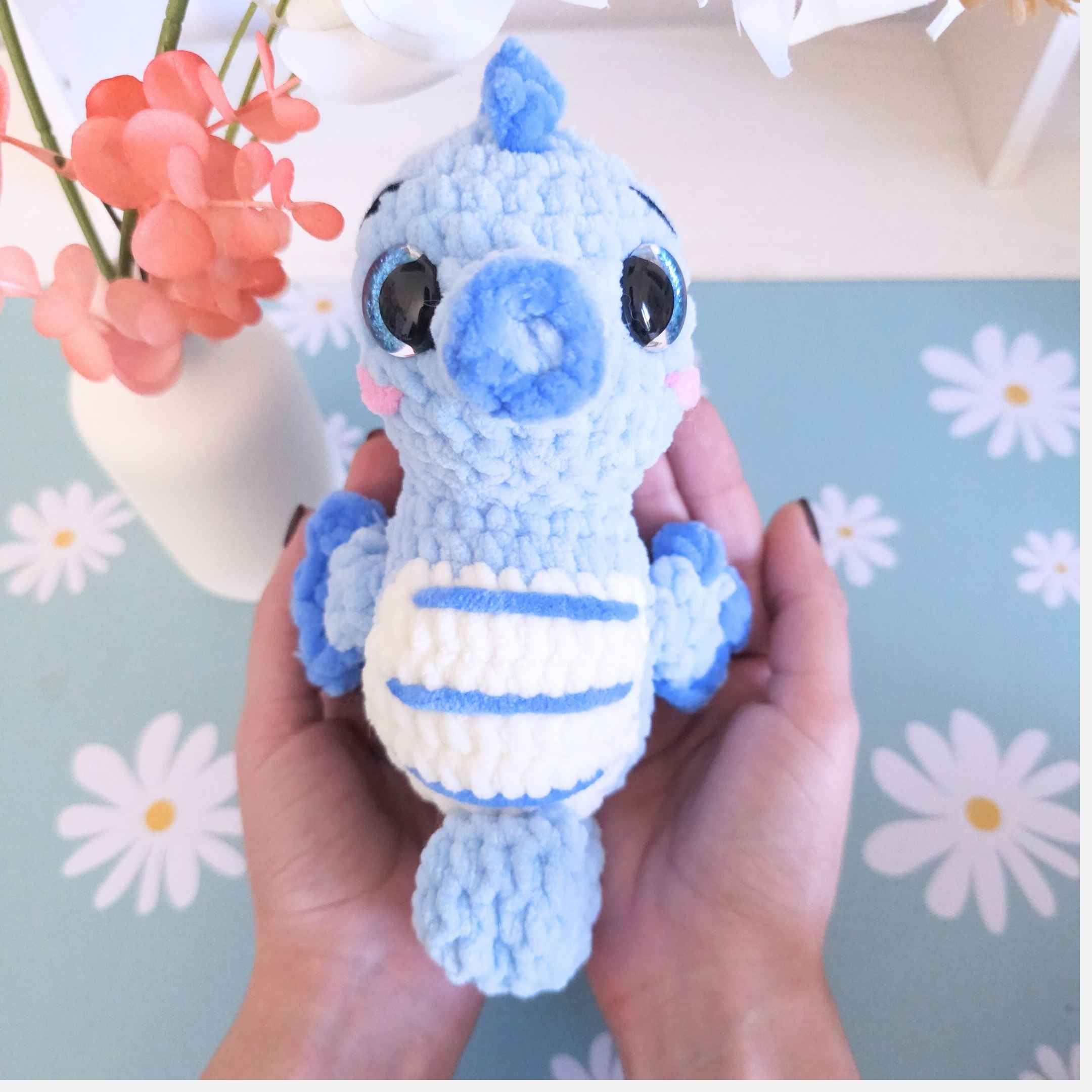 Cute Seahorse Low-Sew Amigurumi Crochet Pattern PDF - HUGurumi