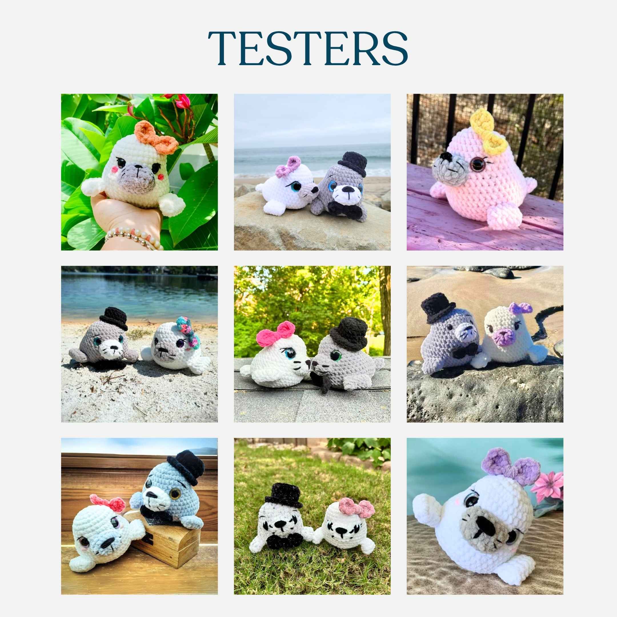 Cute Seals Couple Low-Sew Amigurumi Crochet Pattern PDF - HUGurumi